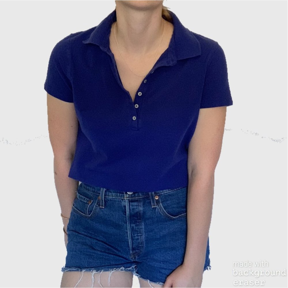 St. John's Bay Short Sleeve Polo Blue Size M